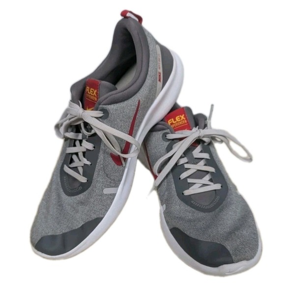 Nike Flex Experience RN 8 Gray Red White Running Shoes AJ5900-003 Men's 11.5 - Picture 1 of 8